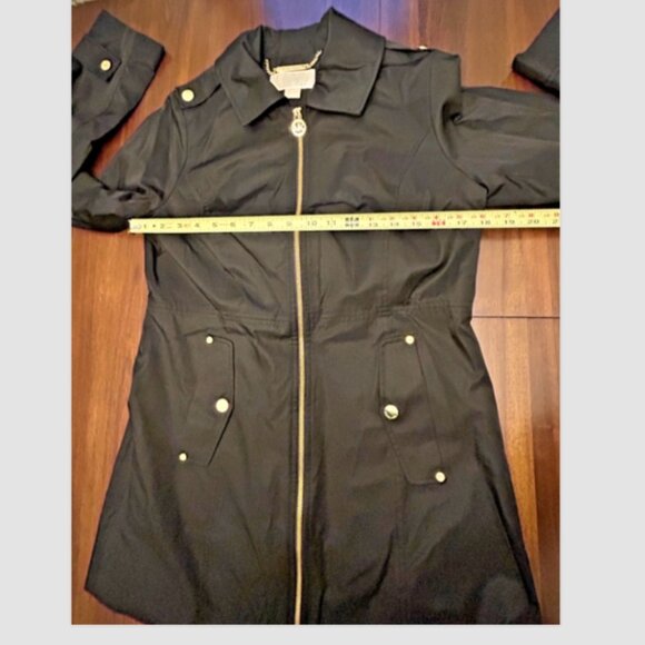 Michael Kors Women's Anorak Black Jacket Raincoat Full Zip Black Size Small - Picture 14 of 16